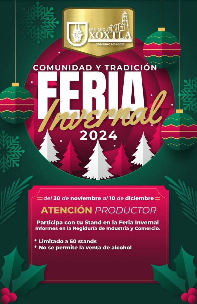 Ayuntamiento de Xoxtla invita a la Feria Navideña "Comunidad y Tradición" 2024