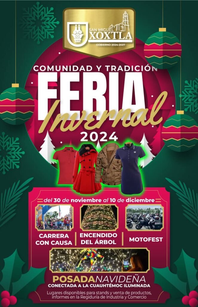 Ayuntamiento de Xoxtla invita a la Feria Navideña "Comunidad y Tradición" 2024