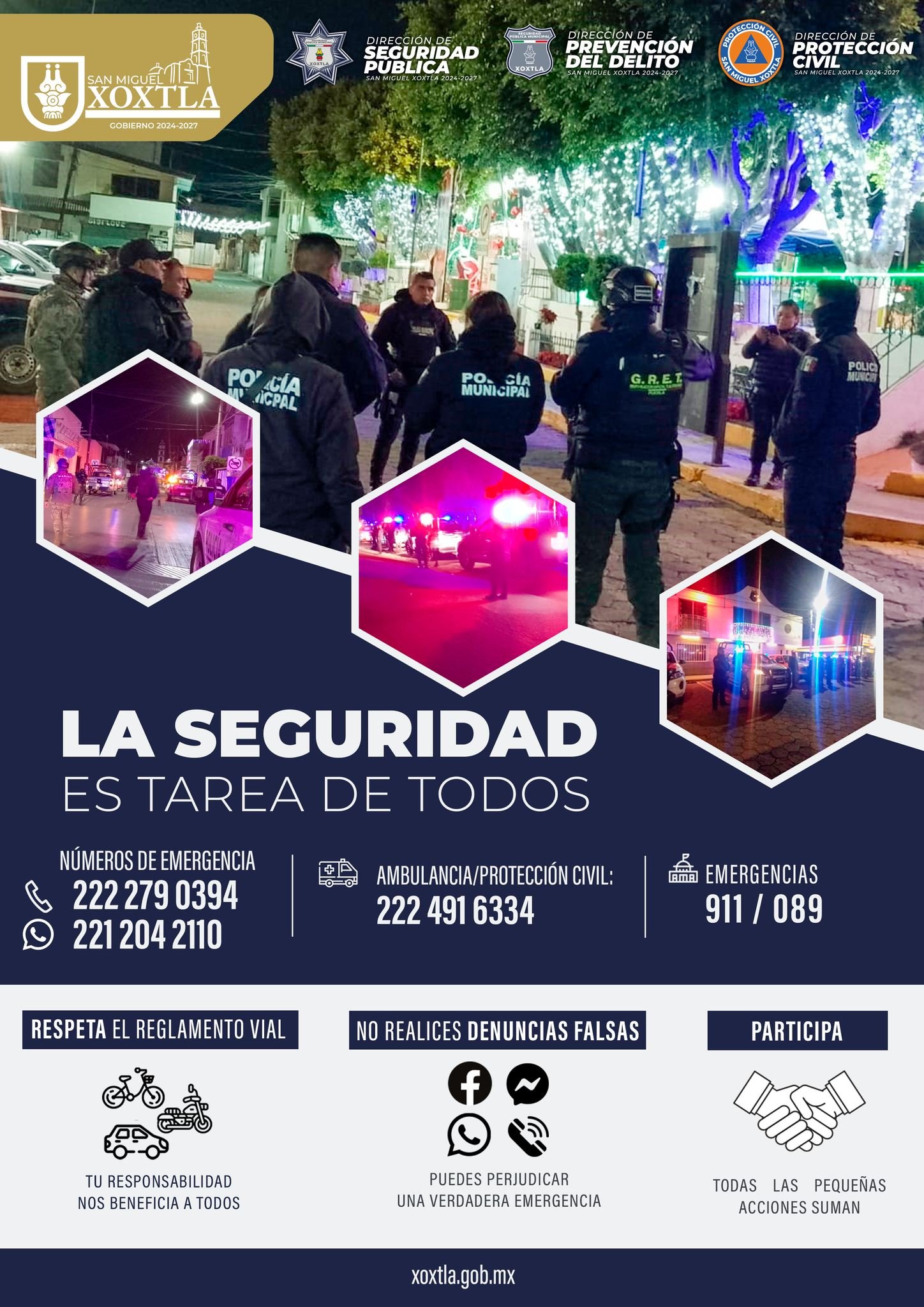 Refuerza seguridad en San Miguel Xoxtla con operativo de Mando Coordinado