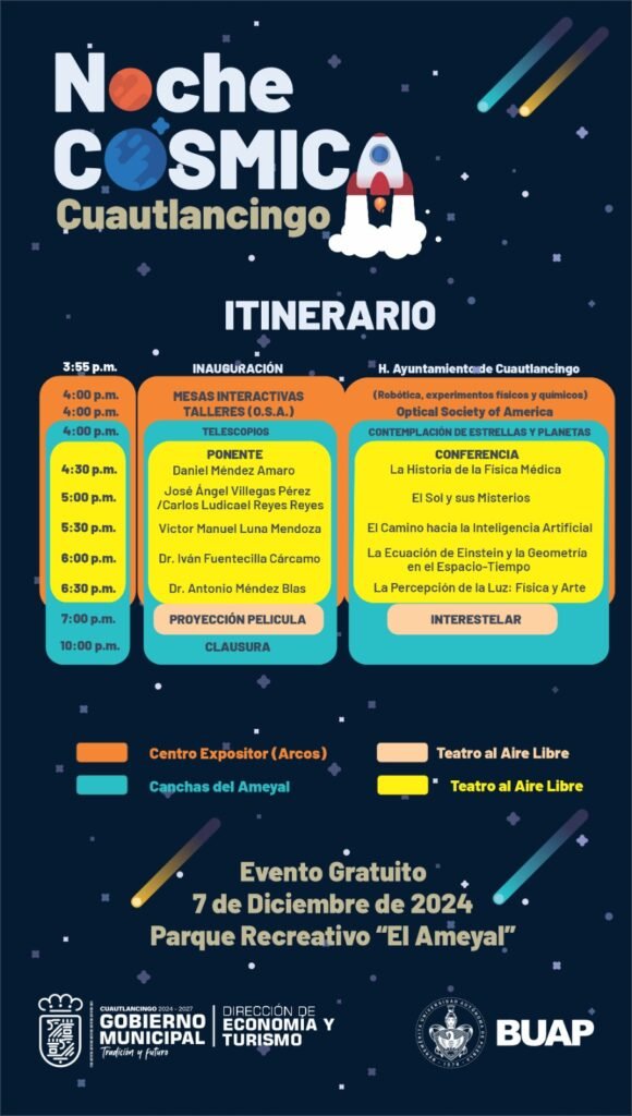 Cuautlancingo anuncia "Noche Cósmica" este 7 de diciembre