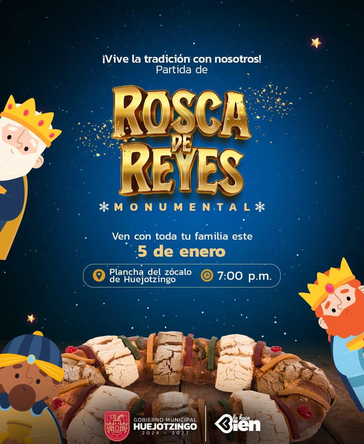 Anuncian partida de rosca monumental en Huejotzingo