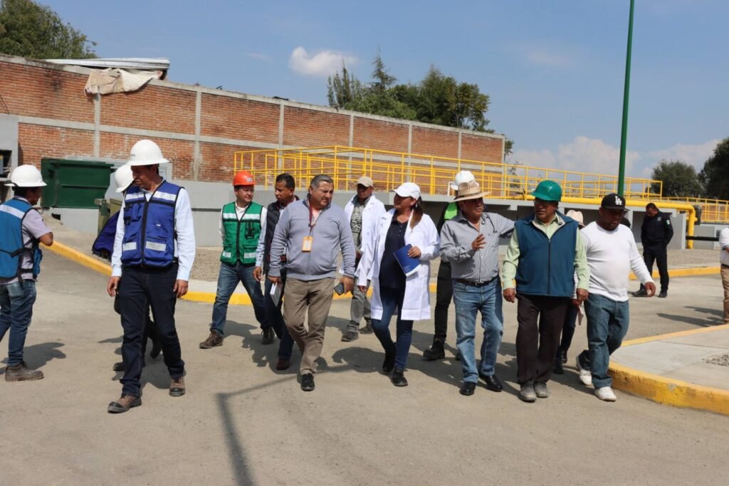 Supervisan avances en la rehabilitación de la planta tratadora de aguas residuales en Domingo Arenas