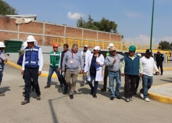 Supervisan avances en la rehabilitación de la planta tratadora de aguas residuales en Domingo Arenas