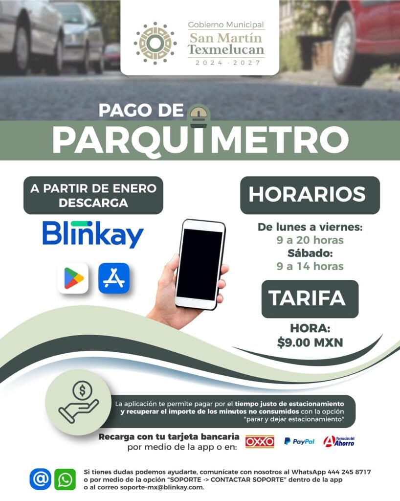 Texmelucan implementa nueva app para pagos de parquímetros