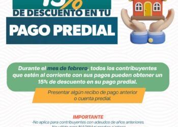 Gobierno de Chiautzingo ofrece descuento del 15% en el Pago Predial