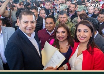Guadalupe Ortiz participa en la inauguración del Distribuidor Vial Puebla-Tlaxcala.