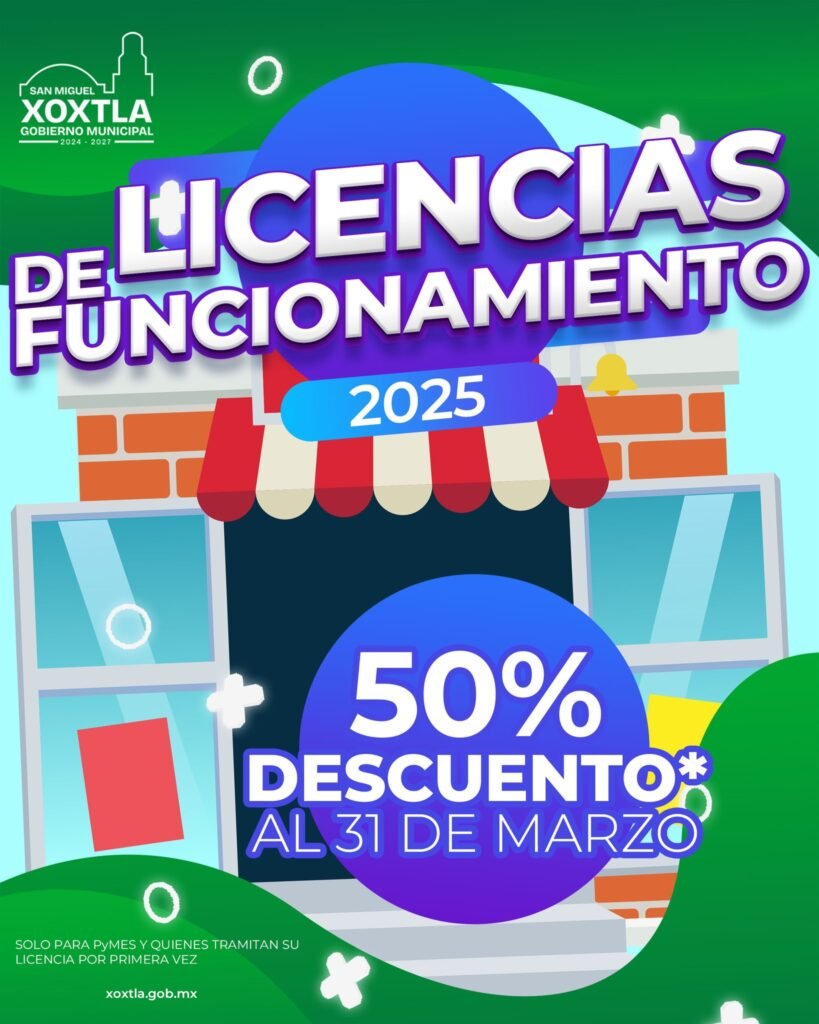 Ayuntamiento de Xoxtla ofrece 50% de descuento en Licencias de Funcionamiento