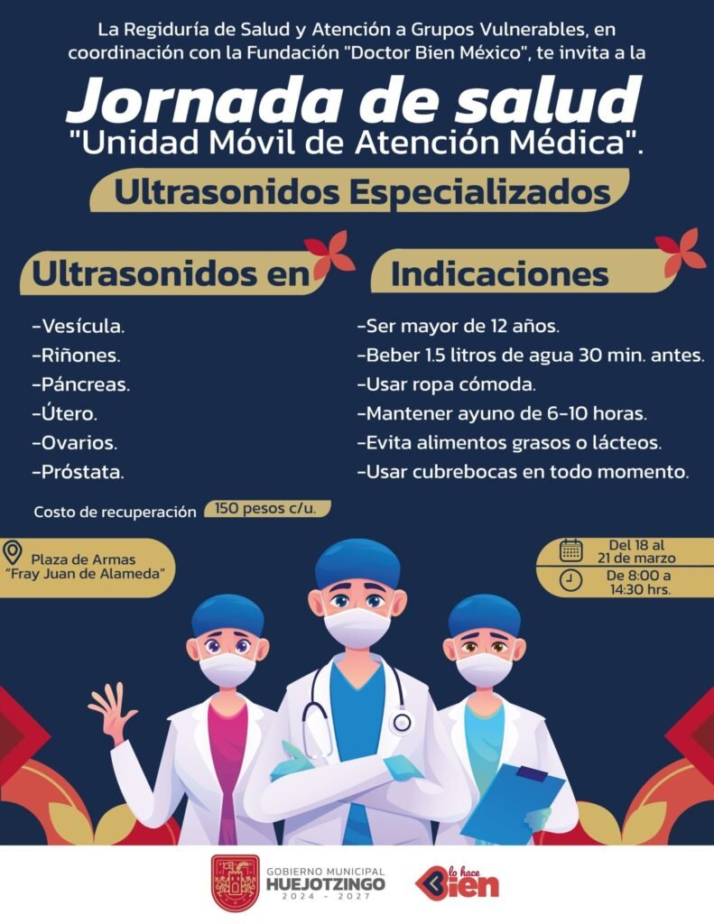 Huejotzingo realizará jornada de salud con atención médica gratuita