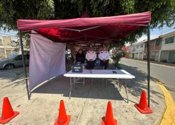 Instalan en Cuautlancingo módulo informativo en Camino Real a Cholula