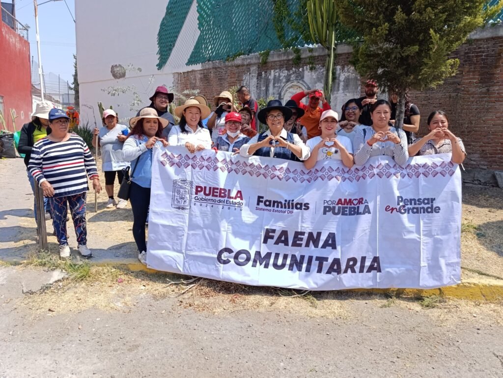 Faena comunitaria en Cuautlancingo para fortalecer y mejorar espacios públicos