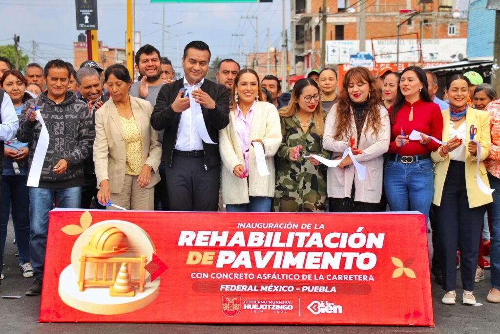 Roberto Solís entrega cuarta carretera rehabilitada en Huejotzingo en siete meses
