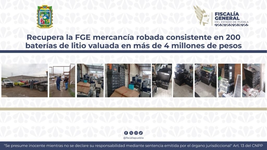 200 baterías de litio valuadas en más de 4 millones de pesos son recuperadas en ‘Santa Mago’ en la capital poblana
