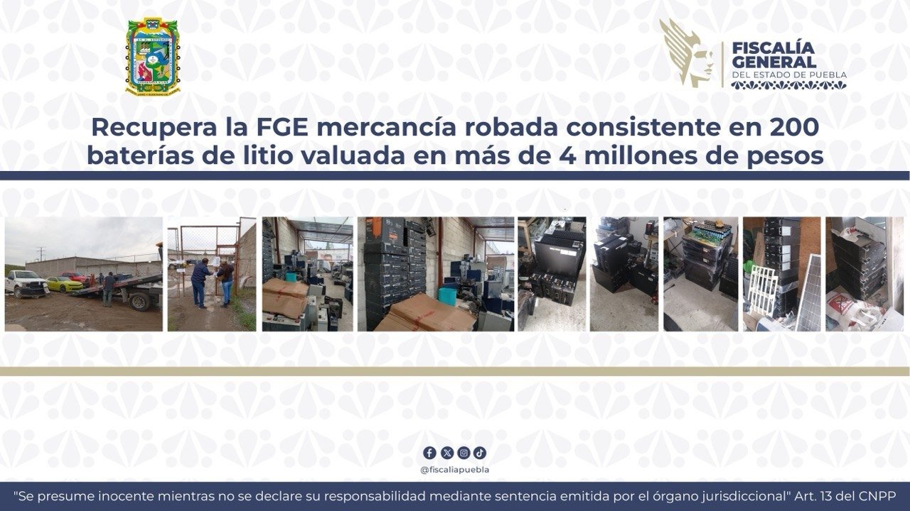200 baterías de litio valuadas en más de 4 millones de pesos son recuperadas en ‘Santa Mago’ en la capital poblana