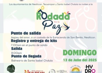 Rodada por la Paz conectará a Nealtican, Tecuanipan y Santa Isabel Cholula