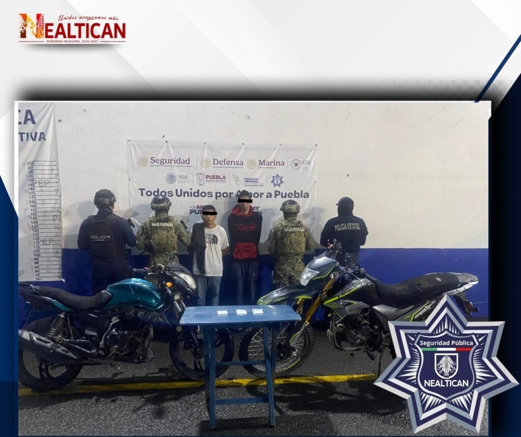 Detienen a dos hombres por presunta posesión de droga en Nealtican