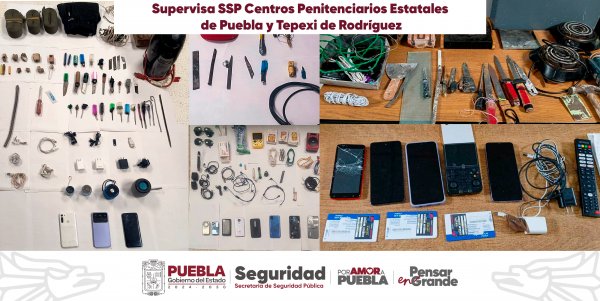 SSP realiza operativos de supervisión en penales de Puebla y Tepexi